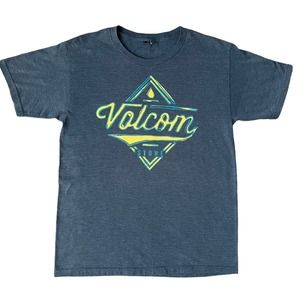 Volcom Mens Blue Logo Graphic Tee
